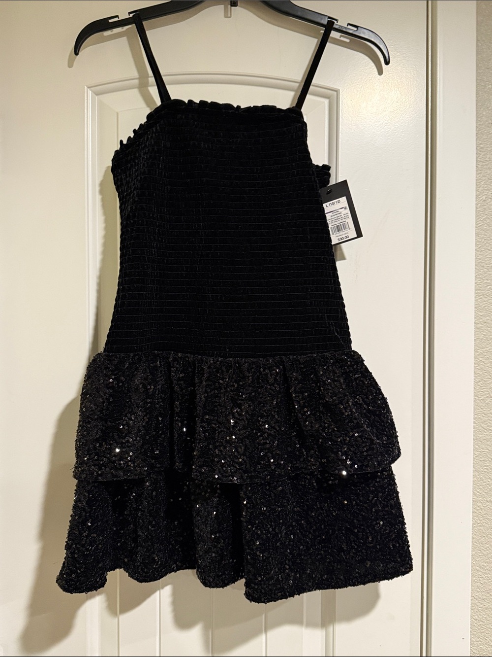 art class Black Velvet Textured Dress with built in slip